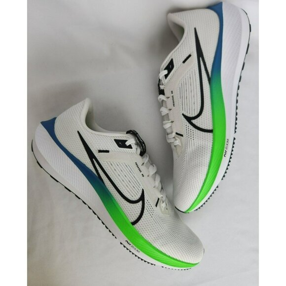 15 MEN'S NIKE AIR ZOOM PEGASUS 40 PLATINUM / GREEN / BLACK MULTICOLOR DV3853-006 - Picture 1 of 7